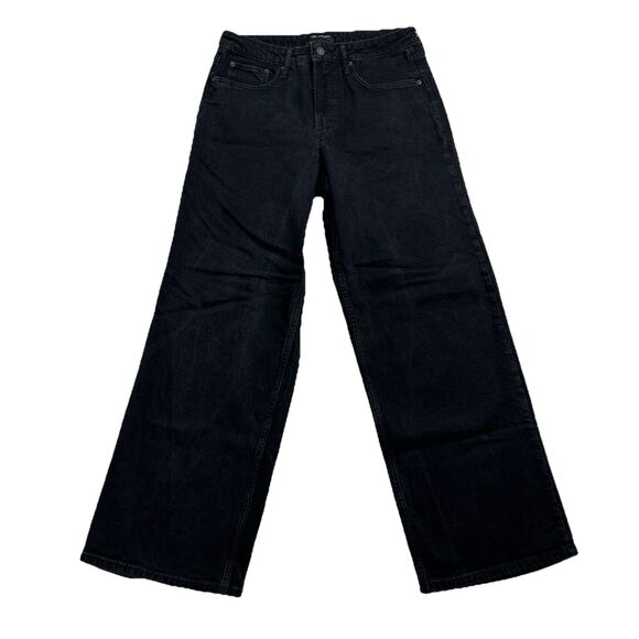 Free Assembly Denim - Free Assembly Women's Size 12 High Rise Full Wide Straight Black Jeans Grunge